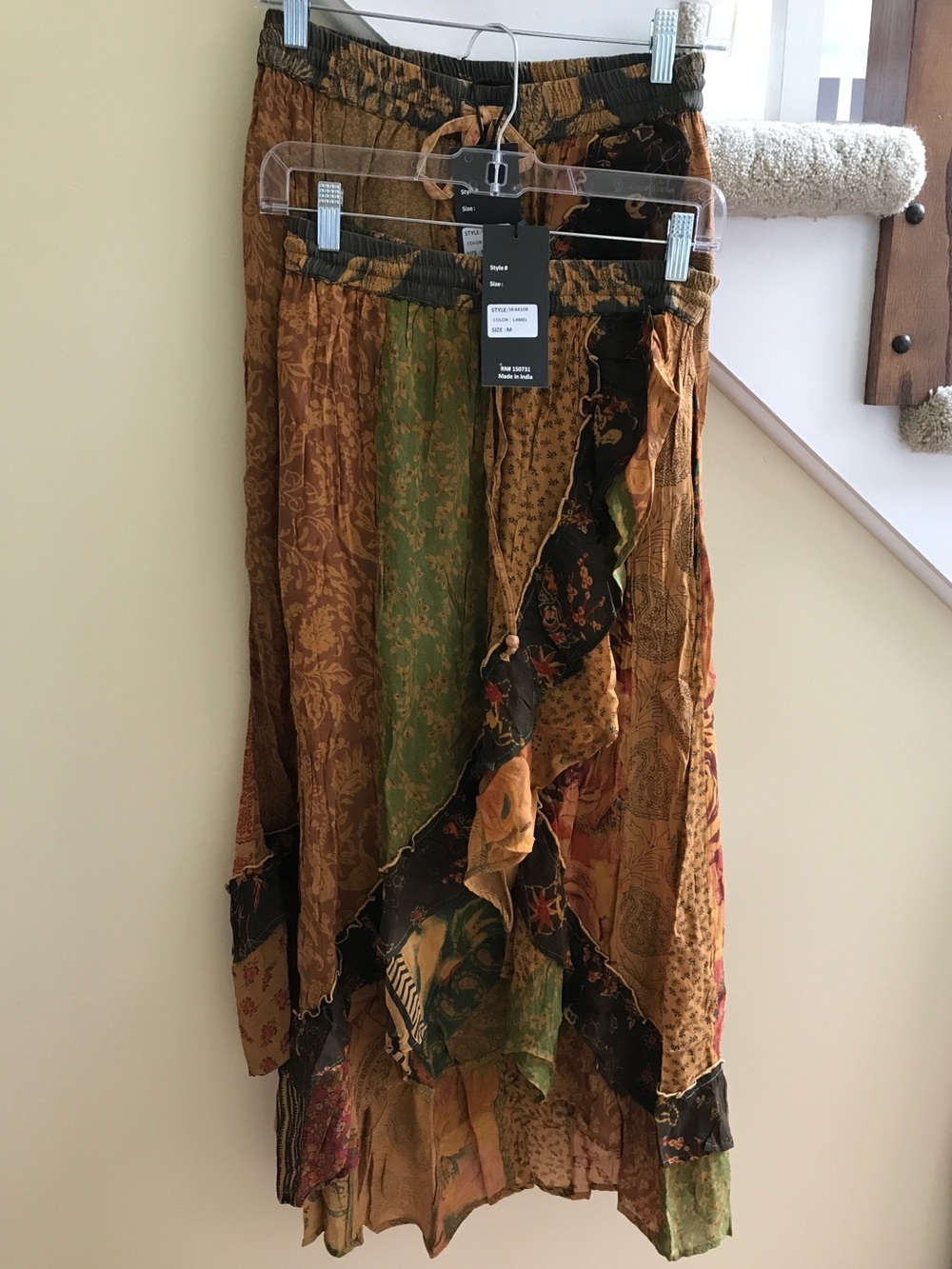 YOUNG THREADS NWT Skirt Brown Pattern Gauge Size med large